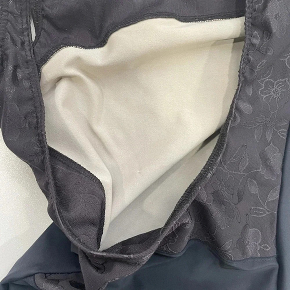 LeosByKat “Maren” Style Black Leotard with Floral Black on Black Size Small - Picture 6 of 10